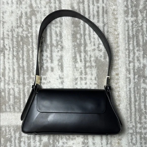 ZARA Minimal Flap Shoulder Bag - Black - Picture 2 of 8